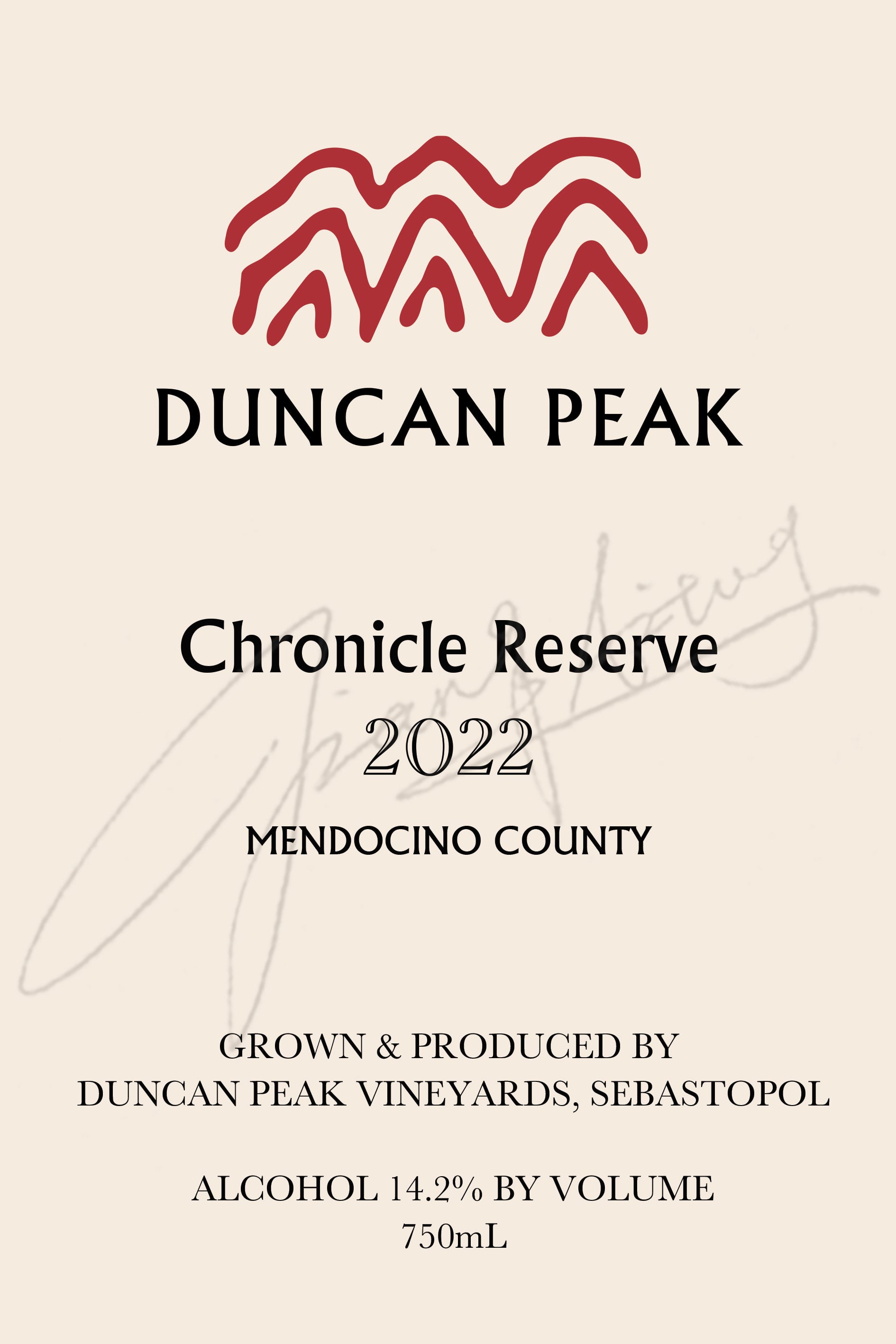 2022 Chronicle Reserve | Duncan Peak Wines 邓肯山酒庄